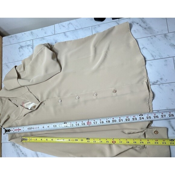 Notations Y2K NWT Button Up Shirt Blouse L Tan - Picture 9 of 10